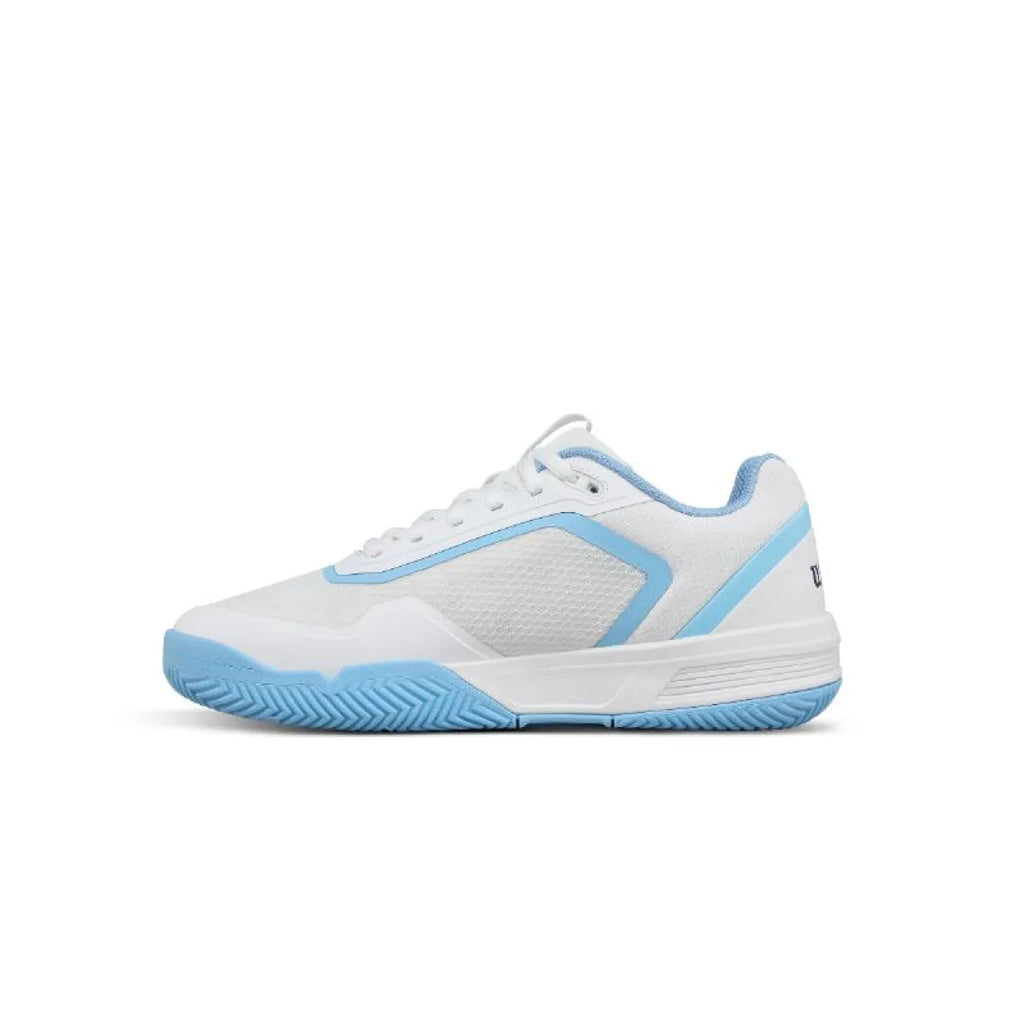 Chaussures padel Wilson Courtglide blanc bleu ciel femme — vue de profil 2