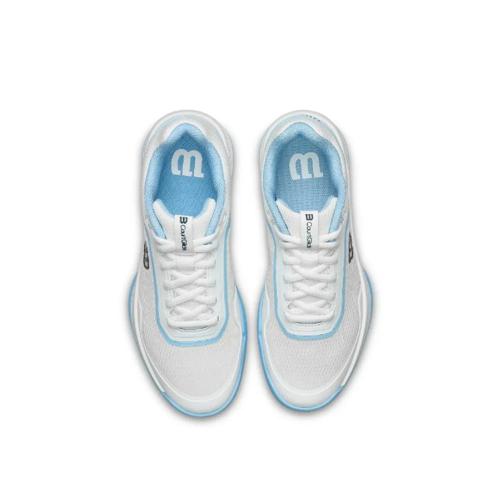 Chaussures padel Wilson Courtglide blanc bleu ciel femme — vue de dessus