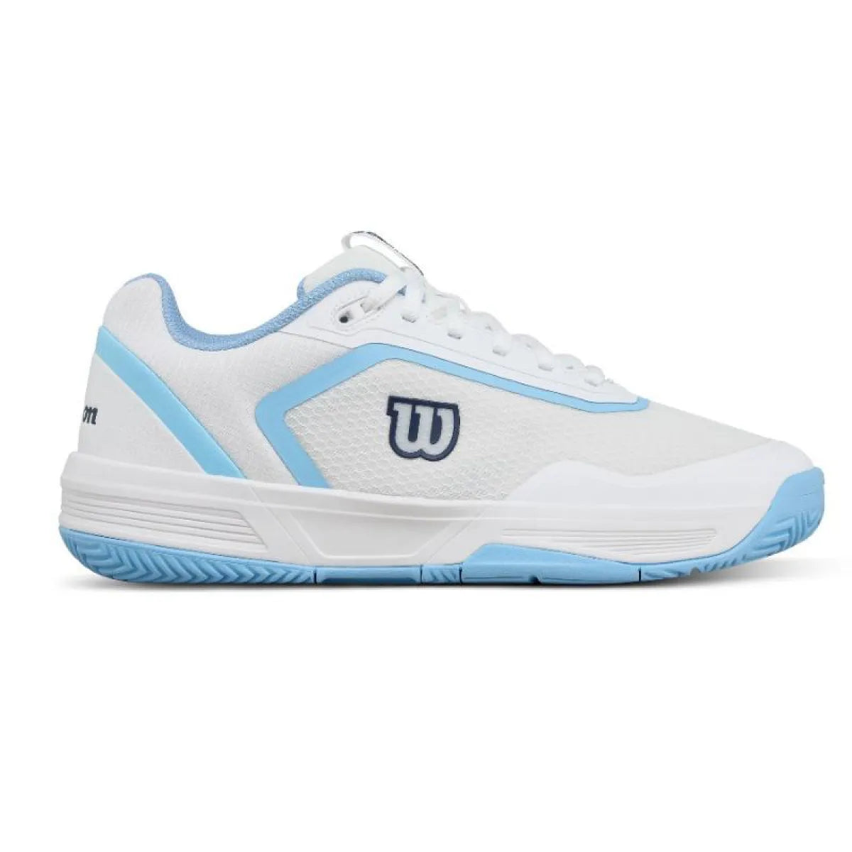 Chaussures padel Wilson Courtglide blanc bleu ciel femme — vue de face
