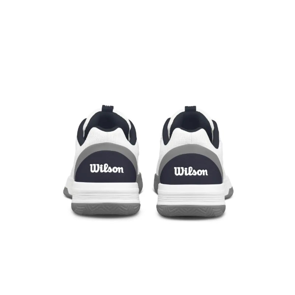 Chaussures padel Wilson Courtglide blanc bleu Marino gris — vue en perspective