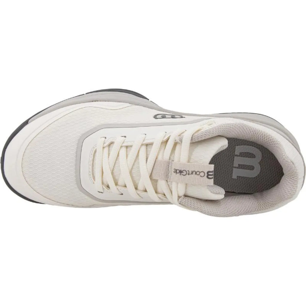 Chaussures padel Wilson Courtglide blanc gris femme — vue en perspective