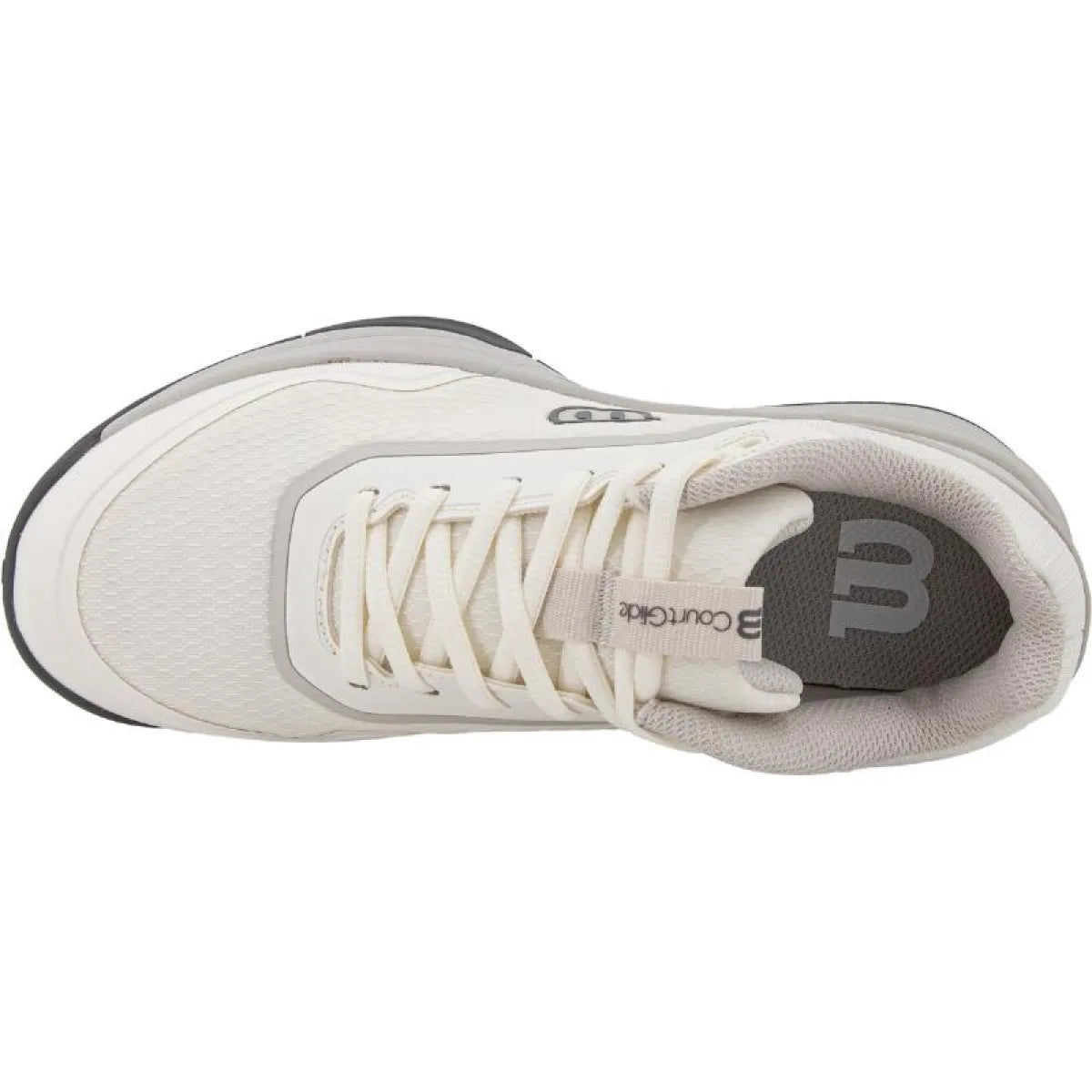 Chaussures padel Wilson Courtglide blanc gris femme — vue en perspective