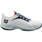 Chaussures padel Wilson Hurakn Pro blanc bleu — vue de face