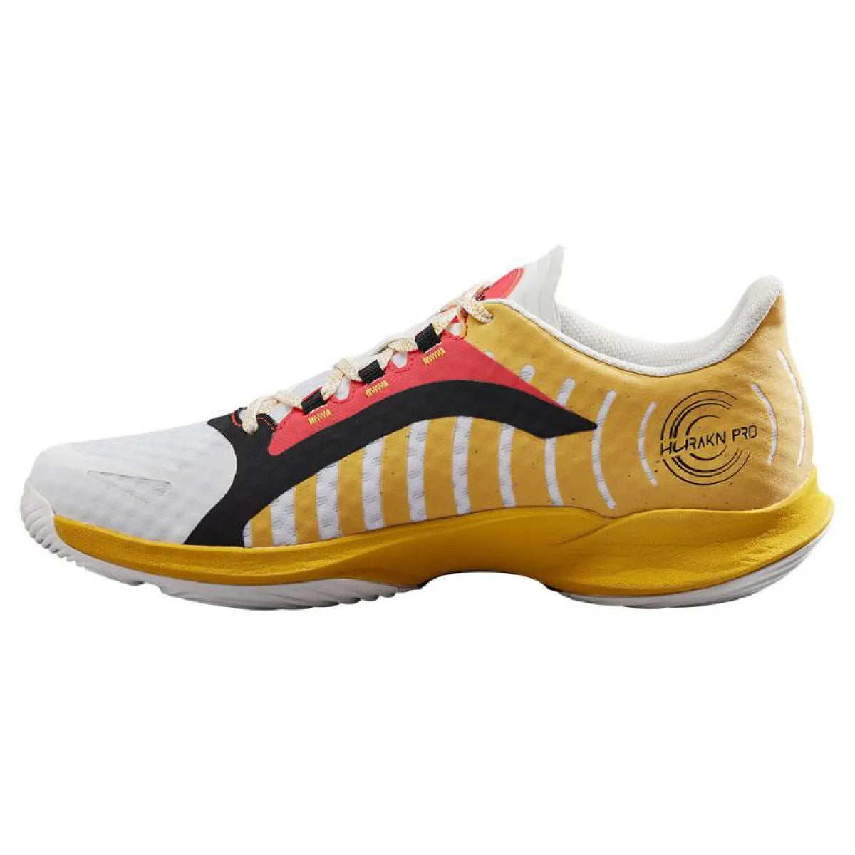 Chaussures padel Wilson Hurakn Pro blanc doré corail — vue de profil 2