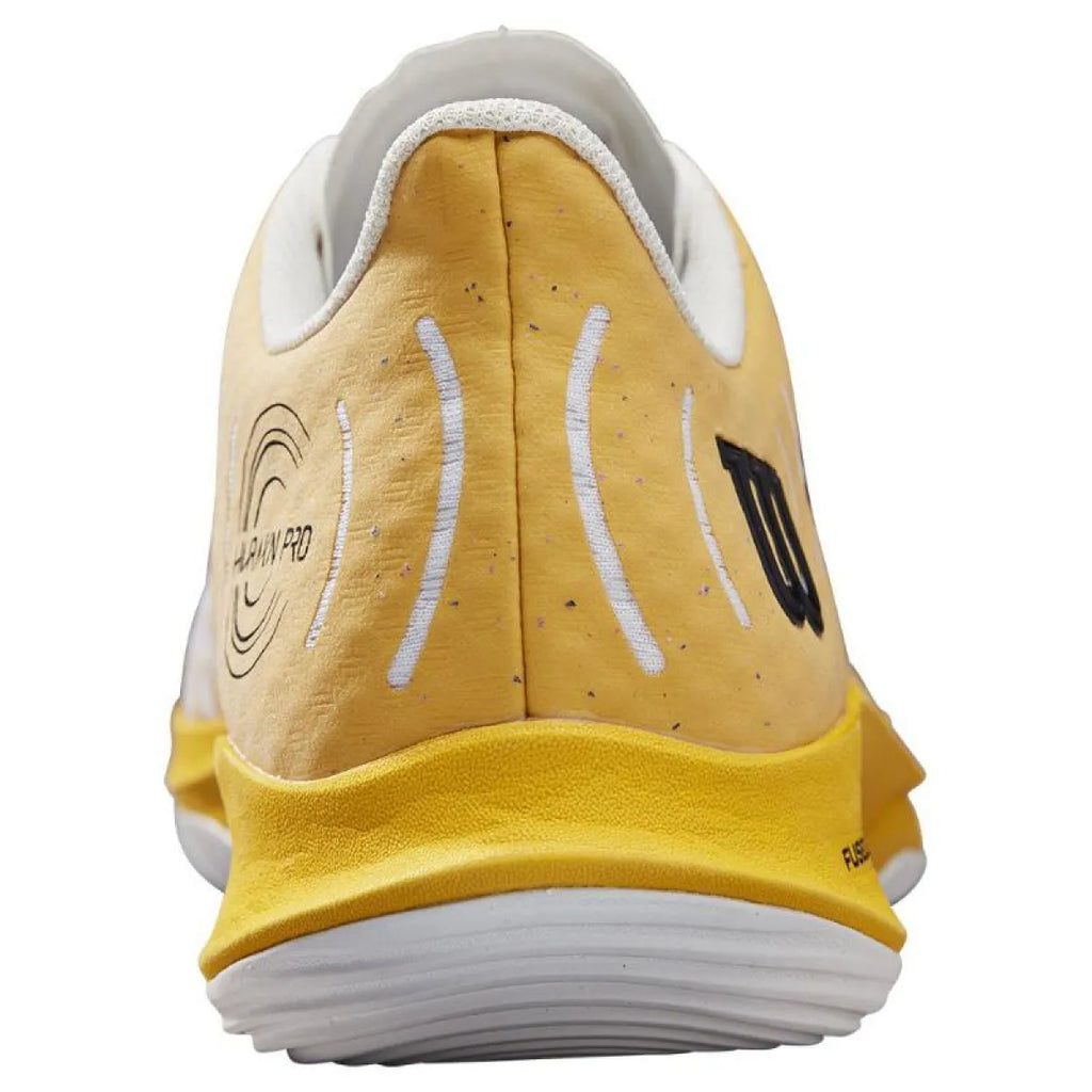 Chaussures padel Wilson Hurakn Pro blanc doré corail — vue en perspective