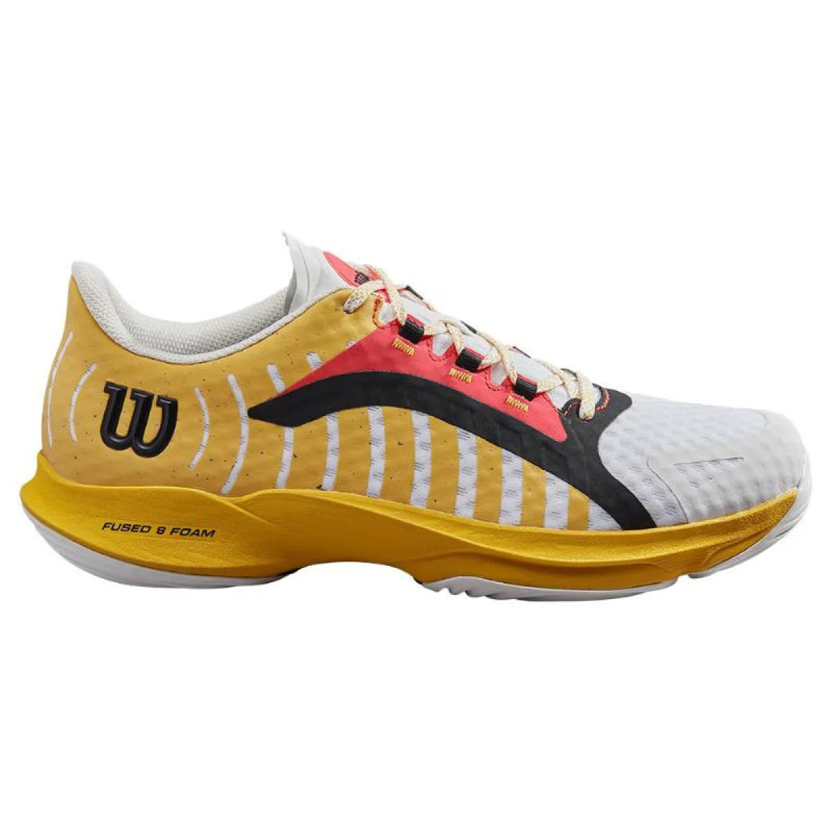 Chaussures padel Wilson Hurakn Pro blanc doré corail — vue de face