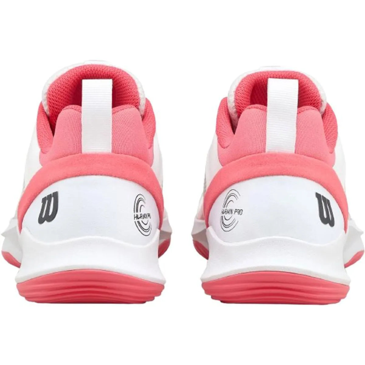 Chaussures padel femme Wilson Hurakn Pro V2 blanc rose Dubarry — vue en perspective