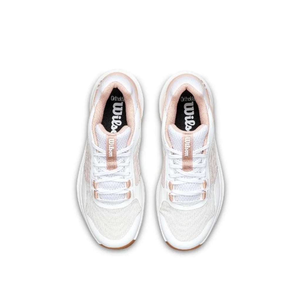 Chaussures padel Wilson Hurakn Pro V2 blanc rose Mujer — vue en perspective