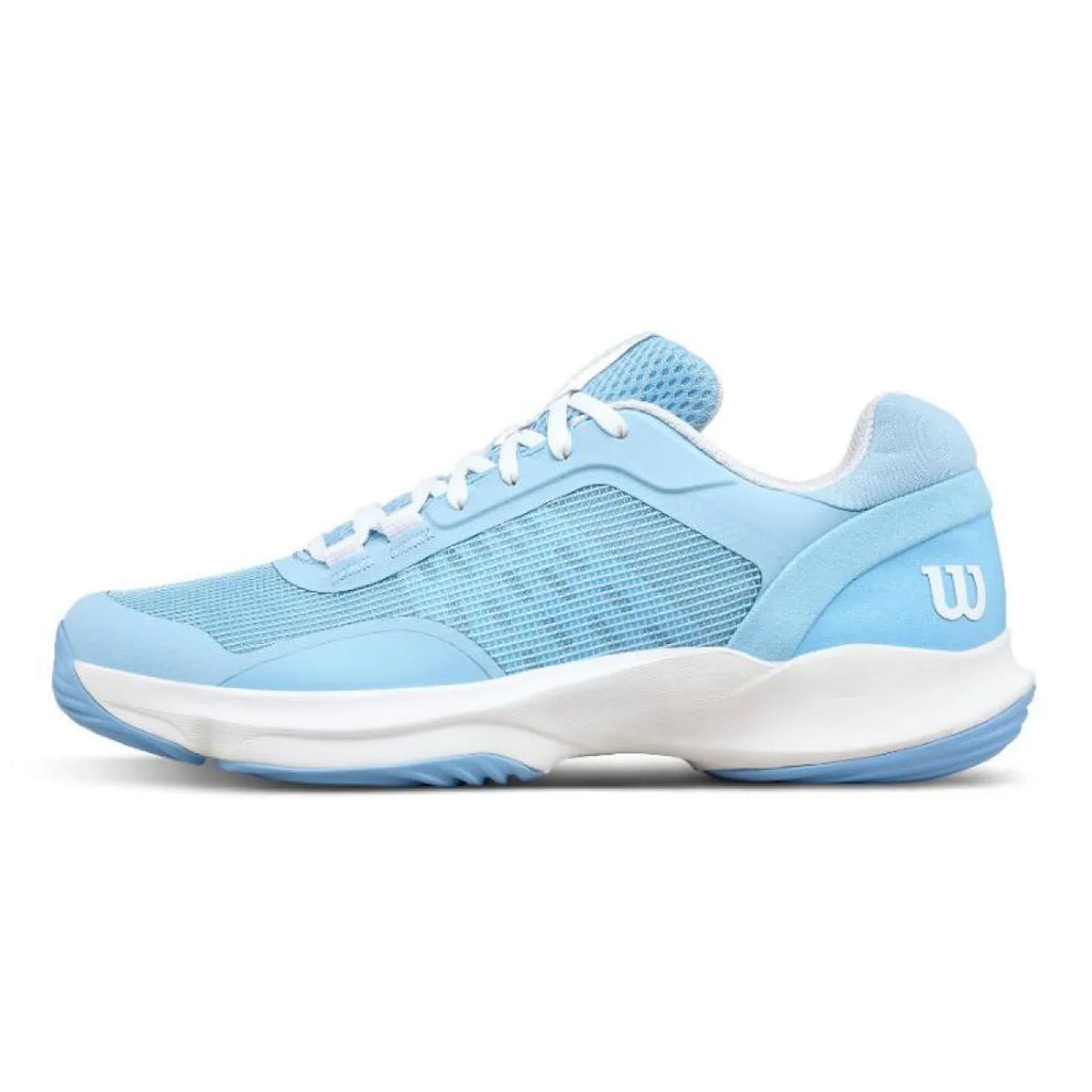 Chaussures padel femme Wilson Hurakn Pro V2 bleu clair blanc — vue de profil 2