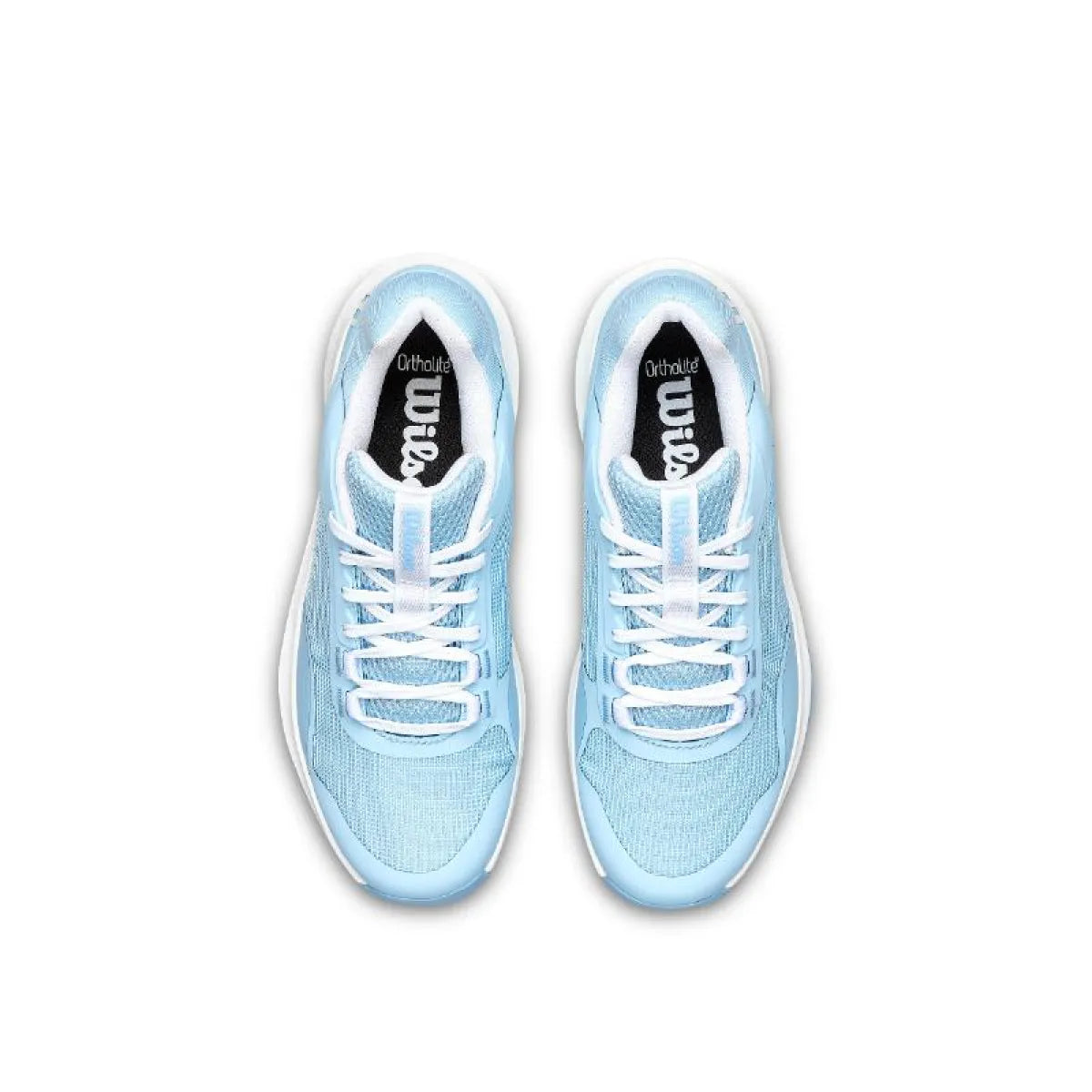 Chaussures padel femme Wilson Hurakn Pro V2 bleu clair blanc — vue en perspective