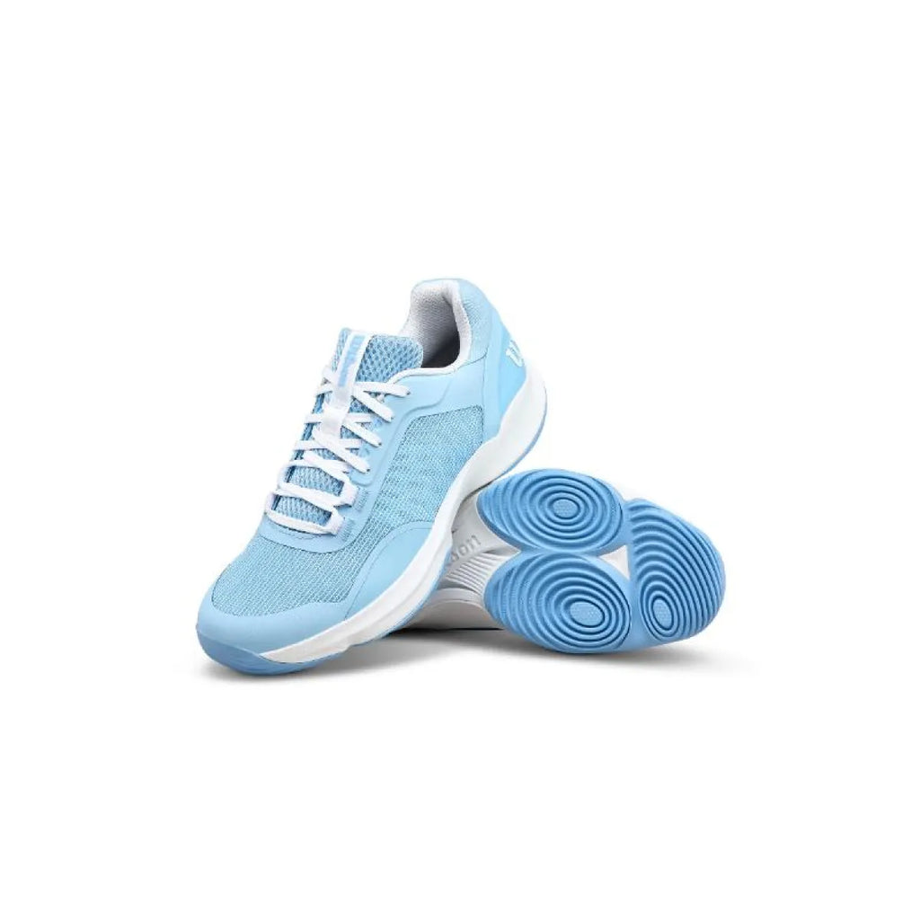 Chaussures padel femme Wilson Hurakn Pro V2 bleu clair blanc — vue angle