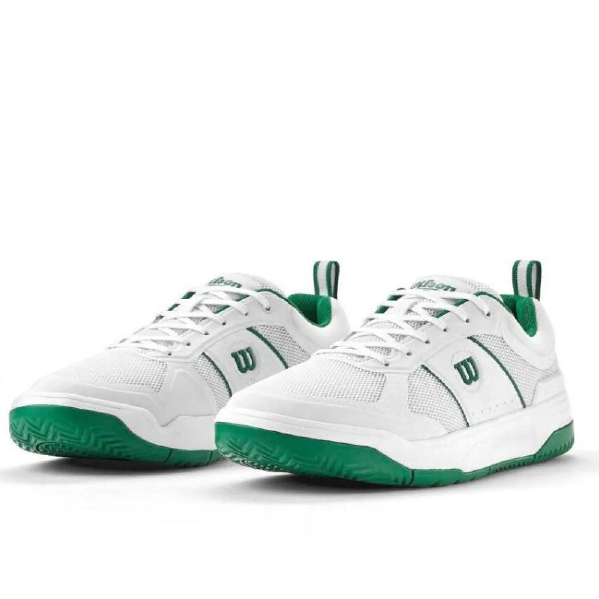 Chaussures padel Wilson Pickleball Pro blanc vert — vue en perspective