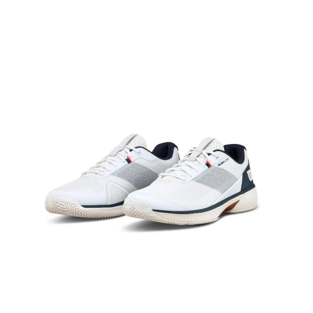 Chaussures padel Wilson Rush Lite 5 Clay blanc bleu Marino — vue de dos
