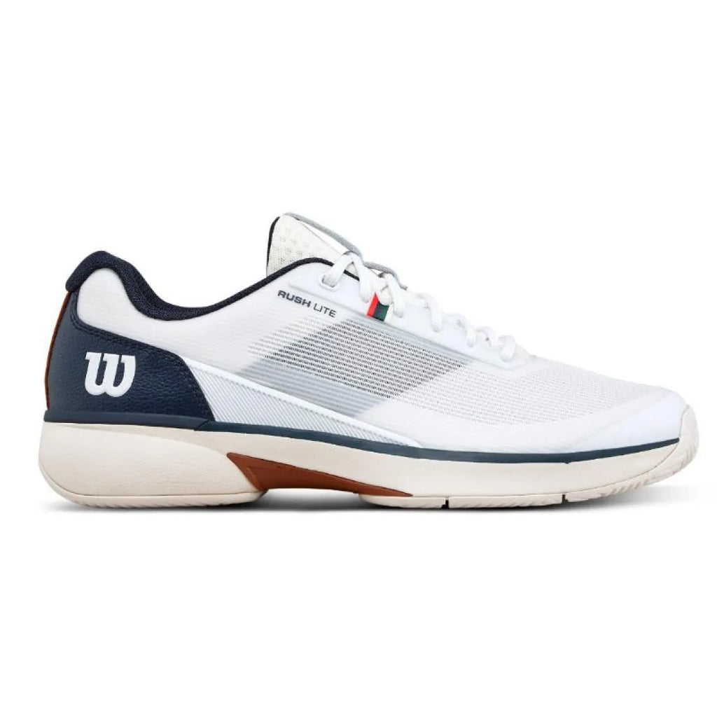 Chaussures padel Wilson Rush Lite 5 Clay blanc bleu Marino — vue de face