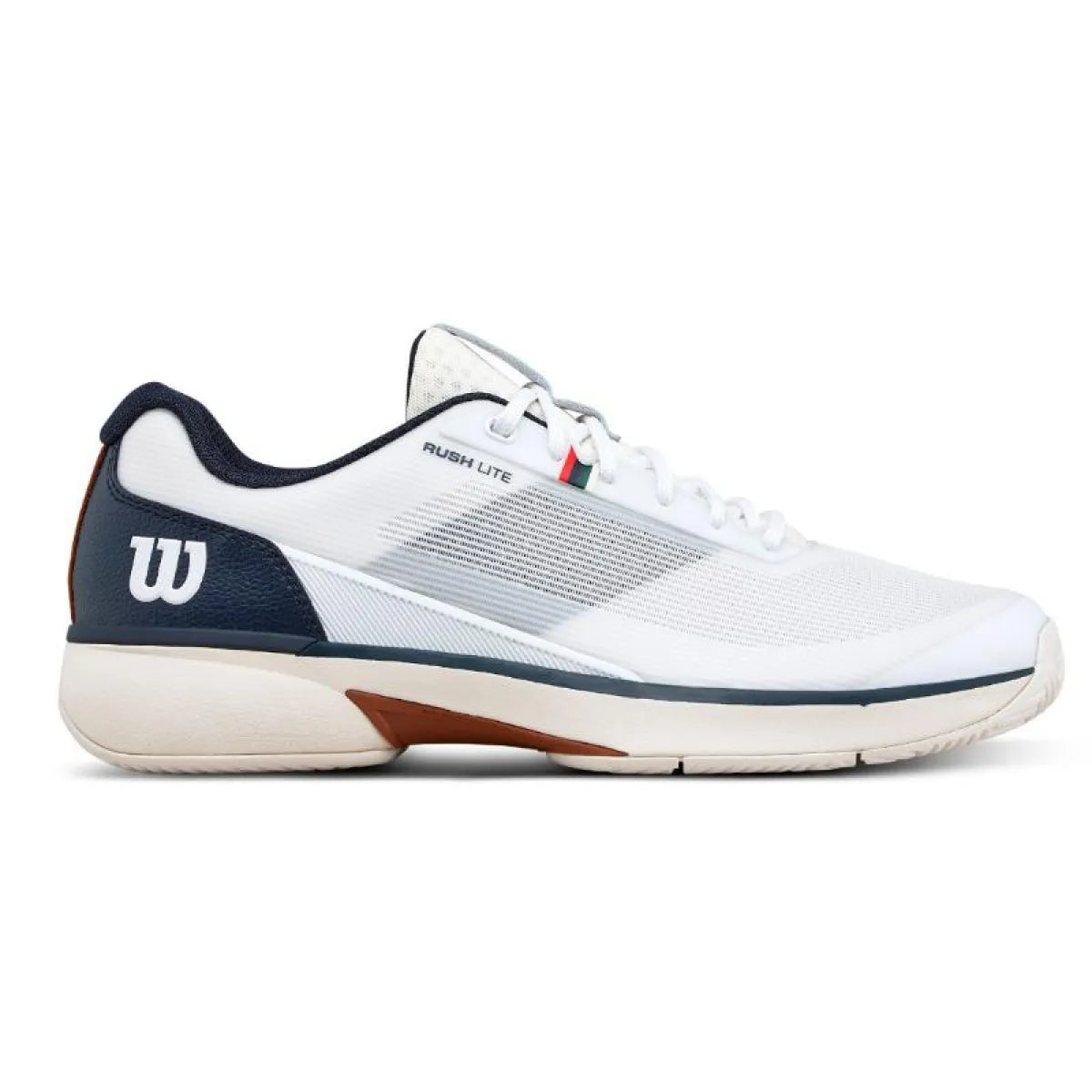 Chaussures padel Wilson Rush Lite 5 Clay blanc bleu Marino — vue de face