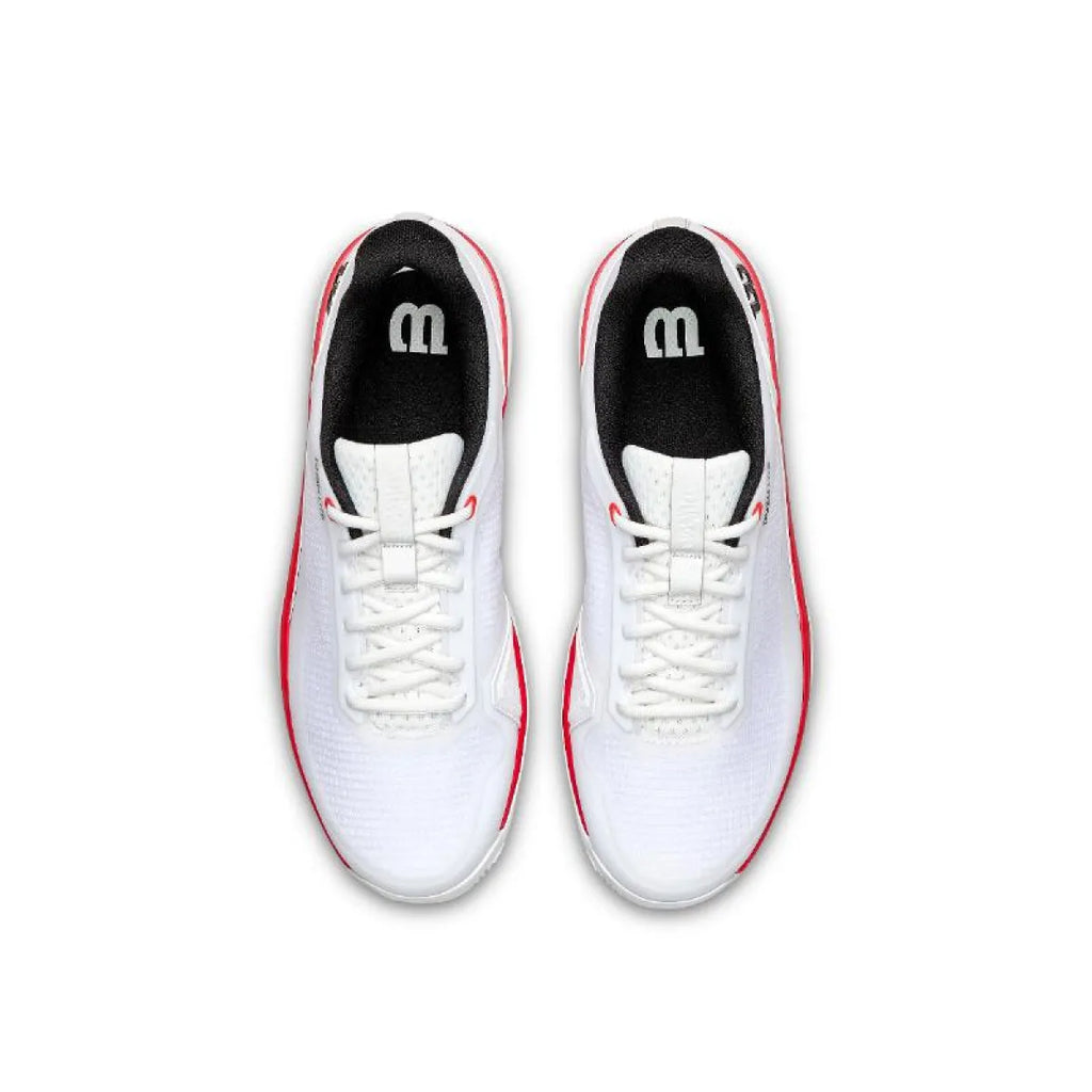 Chaussures padel Wilson Rush Lite 5 Clay blanc noir — vue de dessus