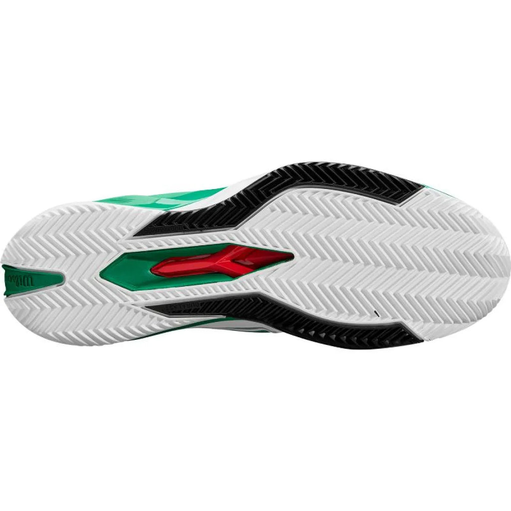 Chaussures padel Wilson Rush Pro 4.5 Clay blanc vert noir — vue de profil