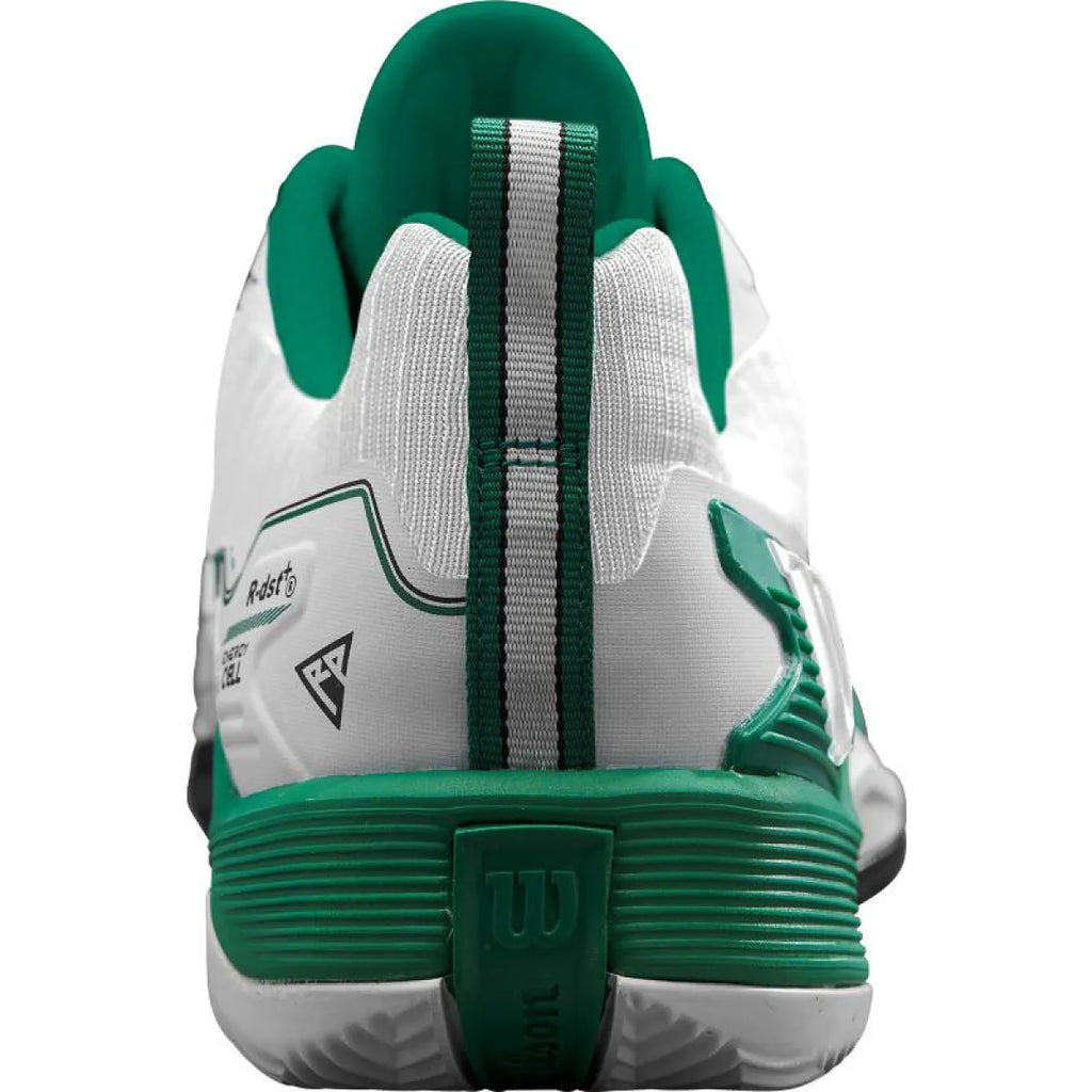 Chaussures padel Wilson Rush Pro 4.5 Clay blanc vert noir — vue en perspective