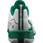 Chaussures padel Wilson Rush Pro 4.5 Clay blanc vert noir — vue en perspective
