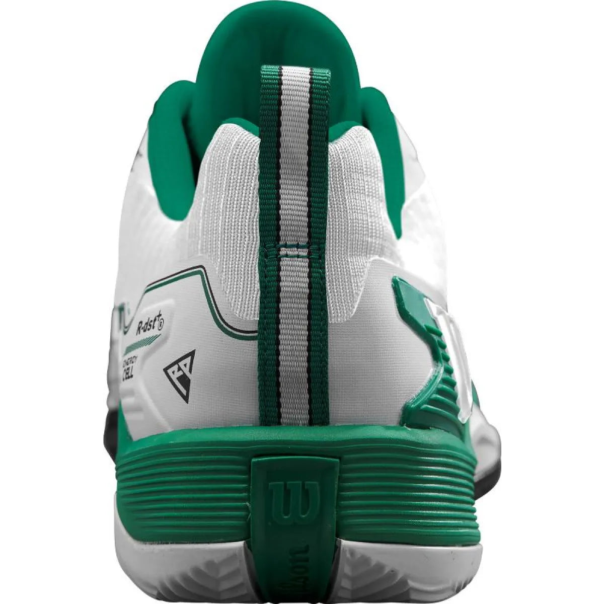 Chaussures padel Wilson Rush Pro 4.5 Clay blanc vert noir — vue en perspective