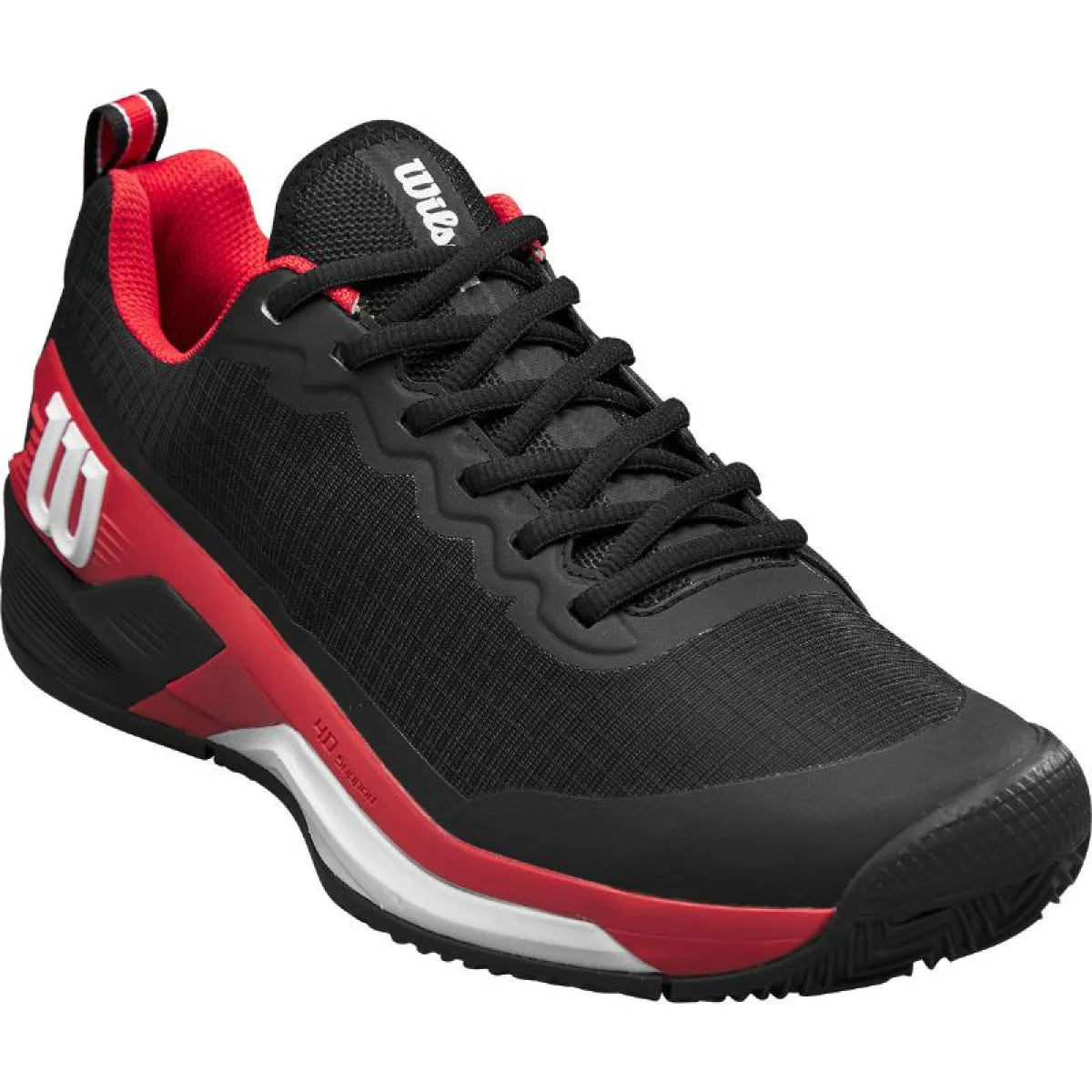 Chaussures padel Wilson Rush Pro 4.5 Clay noir rouge blanc — vue détail 1