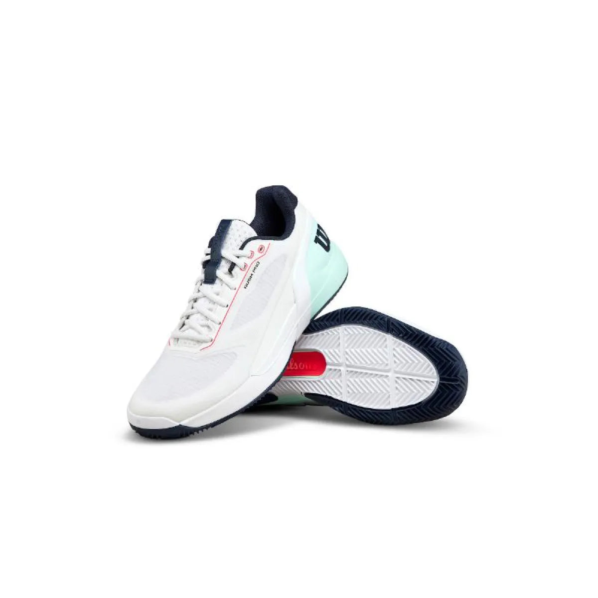 Chaussures padel Wilson Rush Pro 5 Clay blanc Aguamarina — vue en perspective