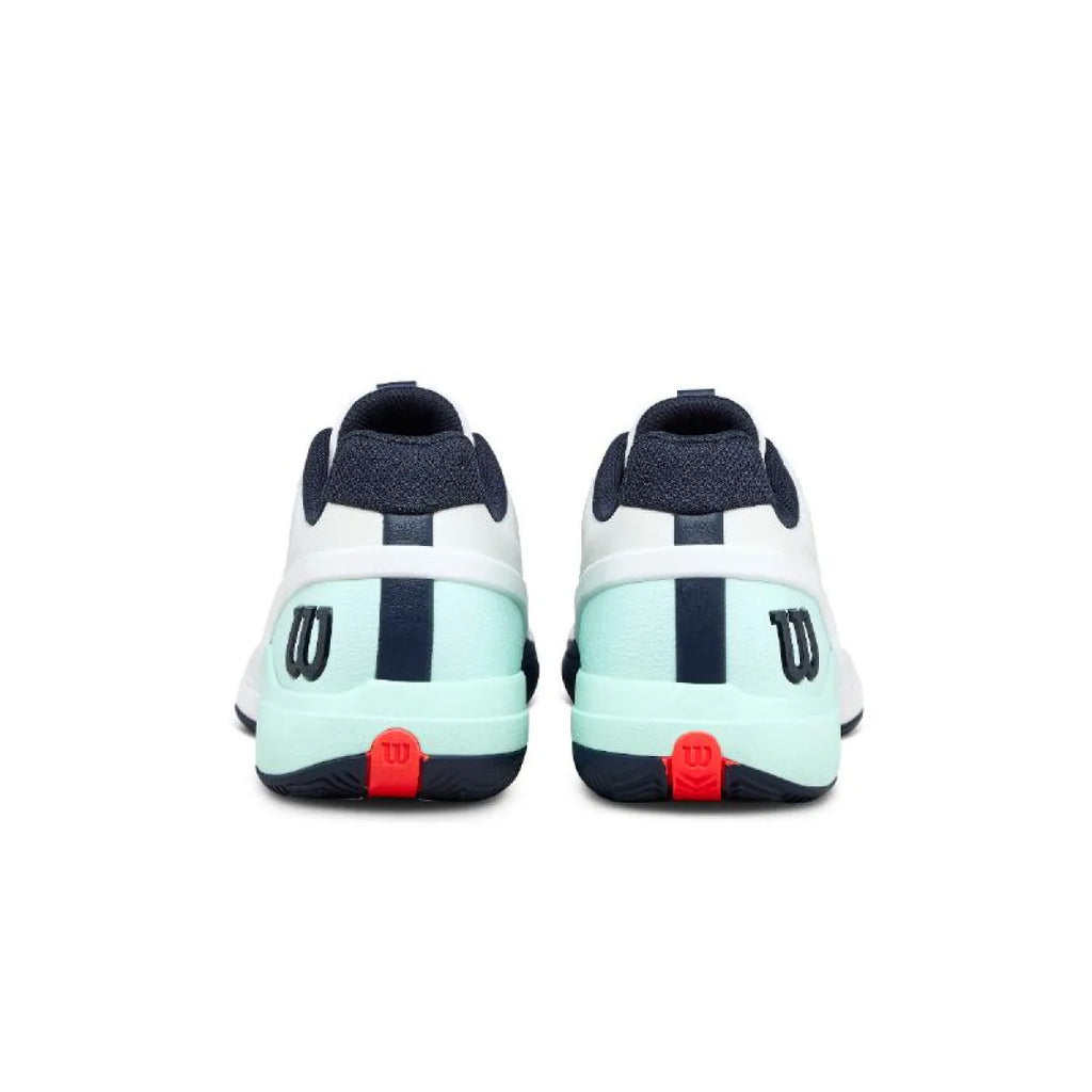 Chaussures padel Wilson Rush Pro 5 Clay blanc Aguamarina — vue de dos