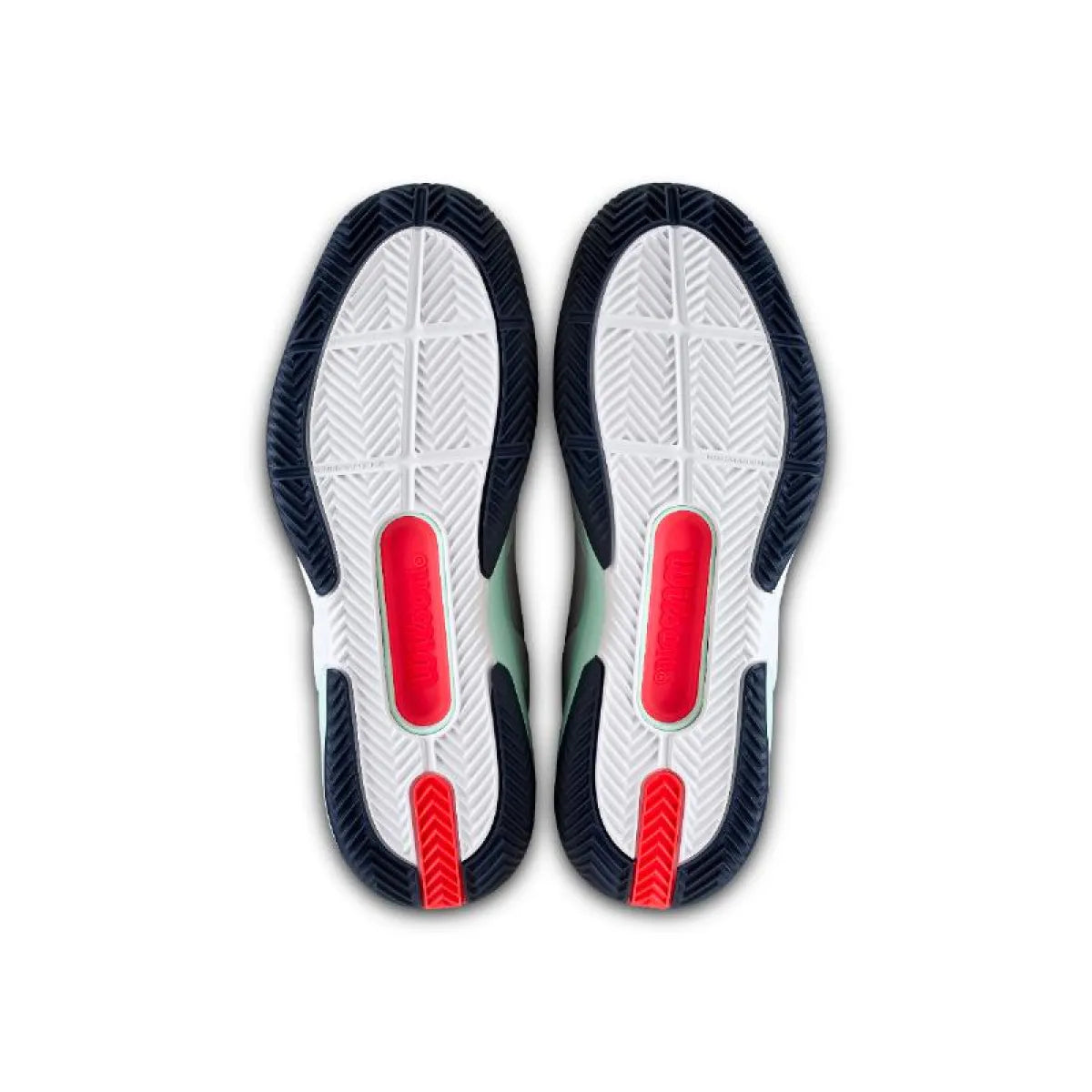 Chaussures padel Wilson Rush Pro 5 Clay blanc Aguamarina — vue de dessus
