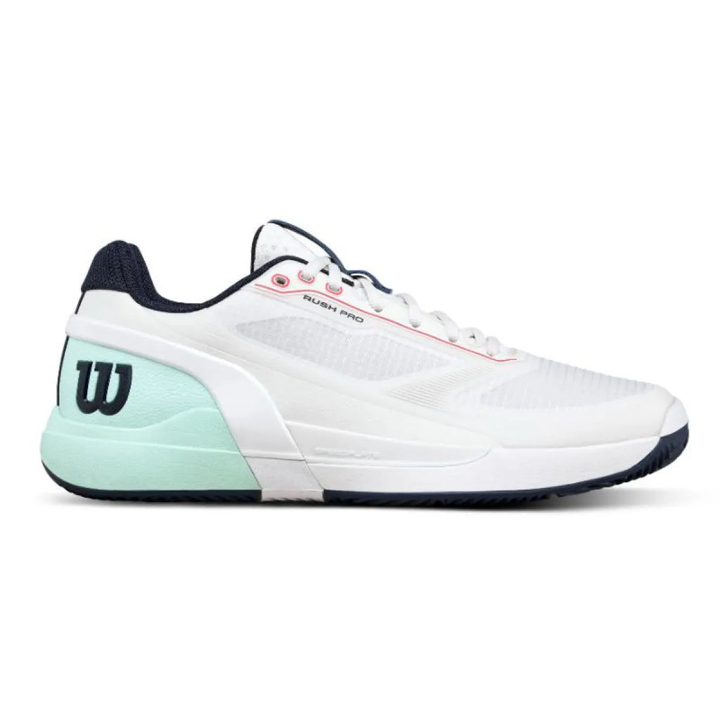 Chaussures padel Wilson Rush Pro 5 Clay blanc Aguamarina — vue de face
