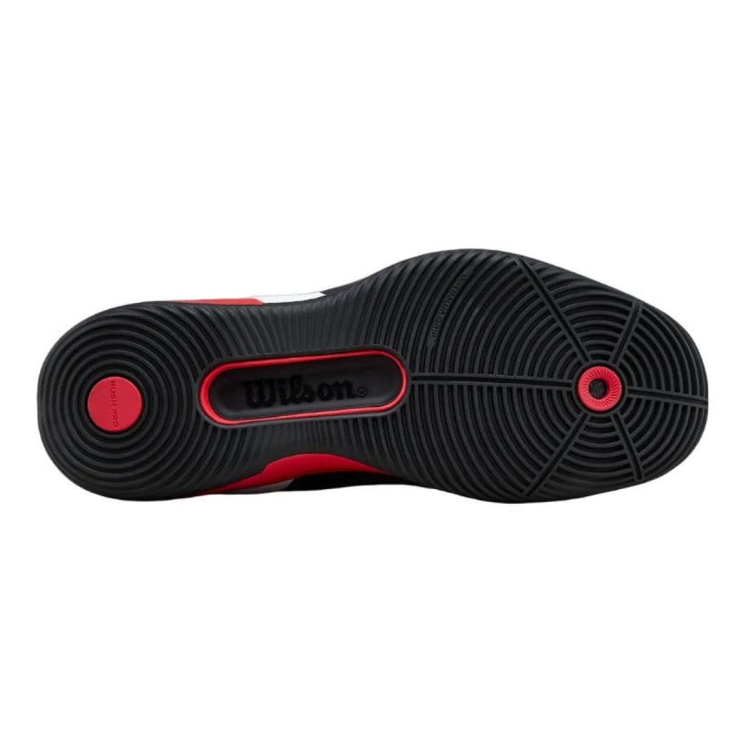 Chaussures padel Wilson Rush Pro 5 Padel noir rouge — vue de profil