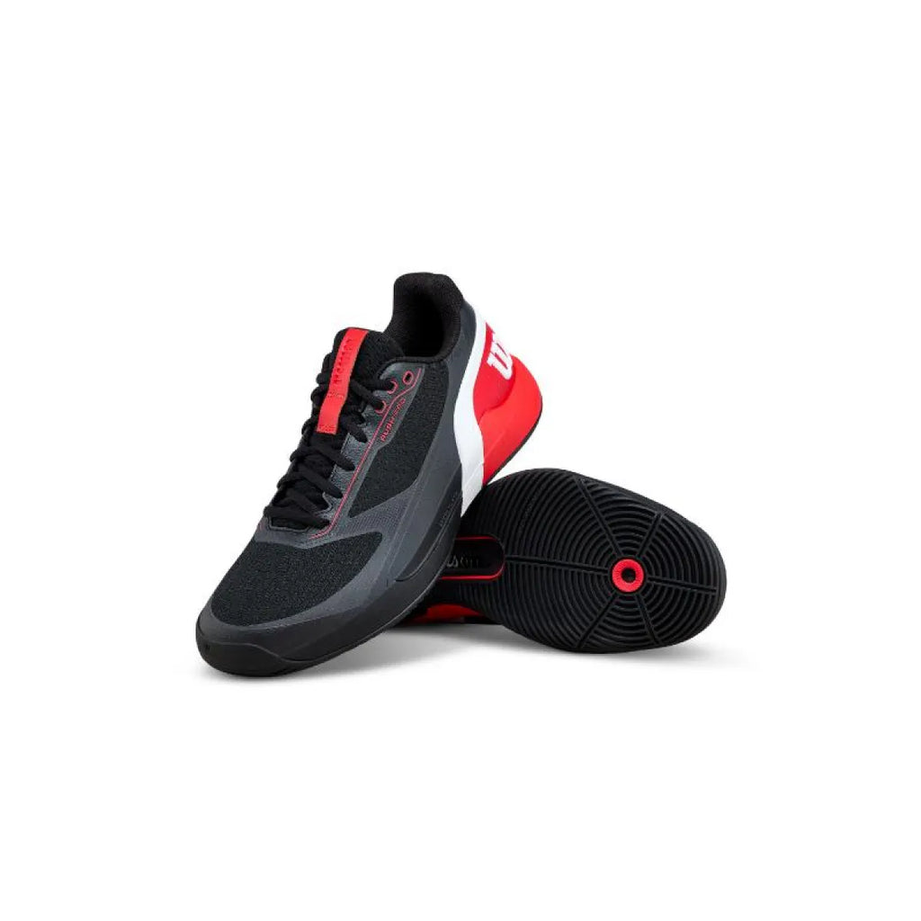 Chaussures padel Wilson Rush Pro 5 Padel noir rouge — vue de dos