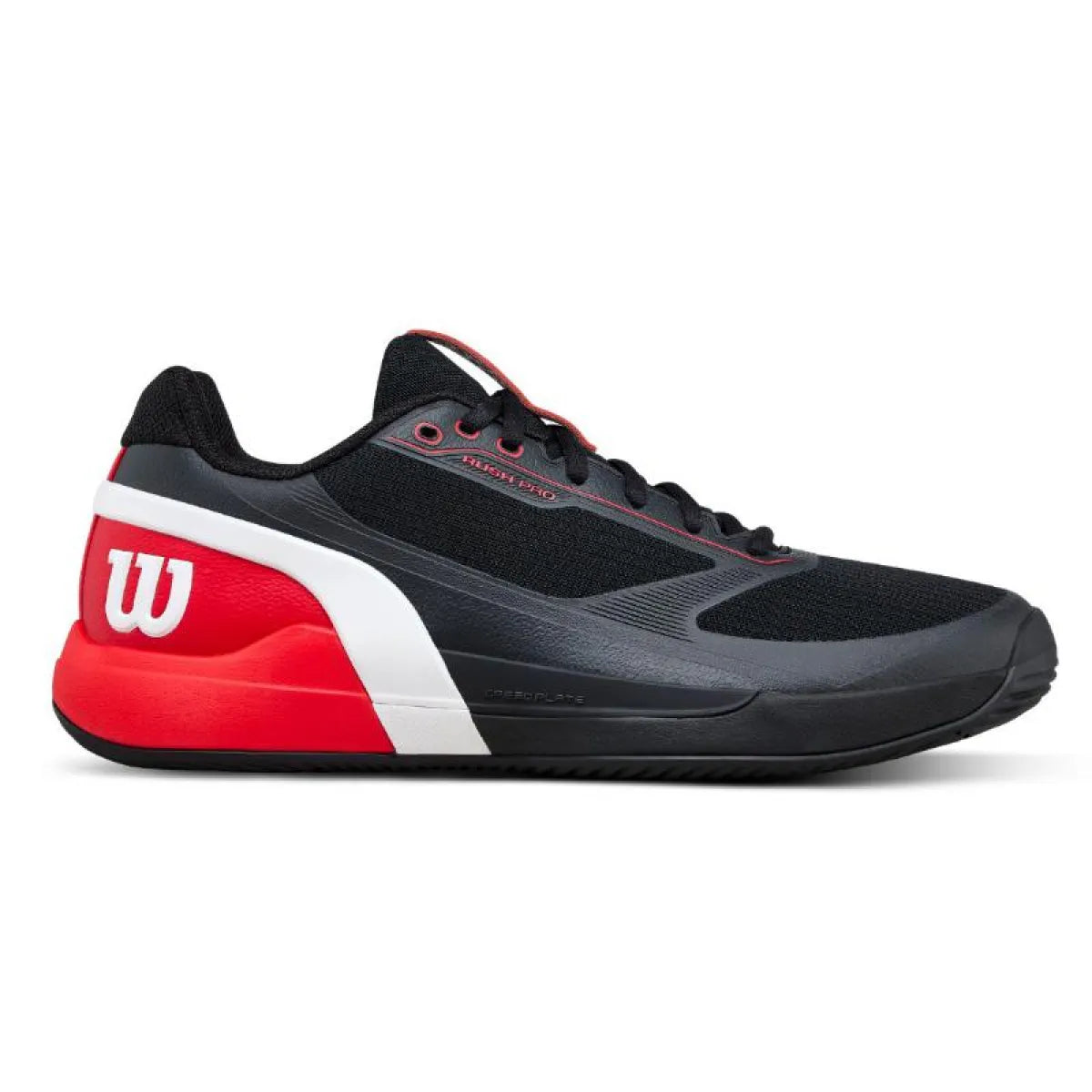 Chaussures padel Wilson Rush Pro 5 Padel noir rouge — vue de face