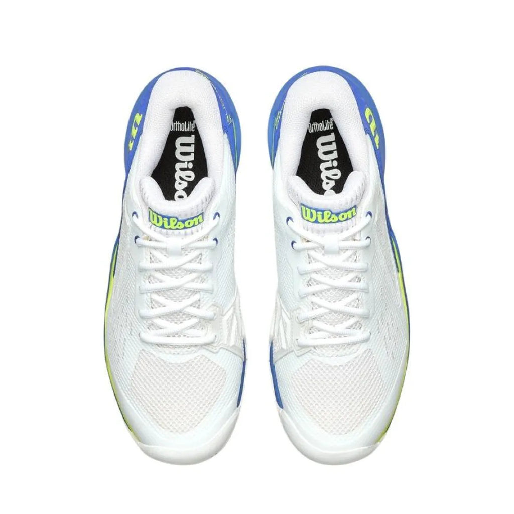 Chaussures padel Wilson Rush Pro Ace blanc bleu Amparo — vue de dos