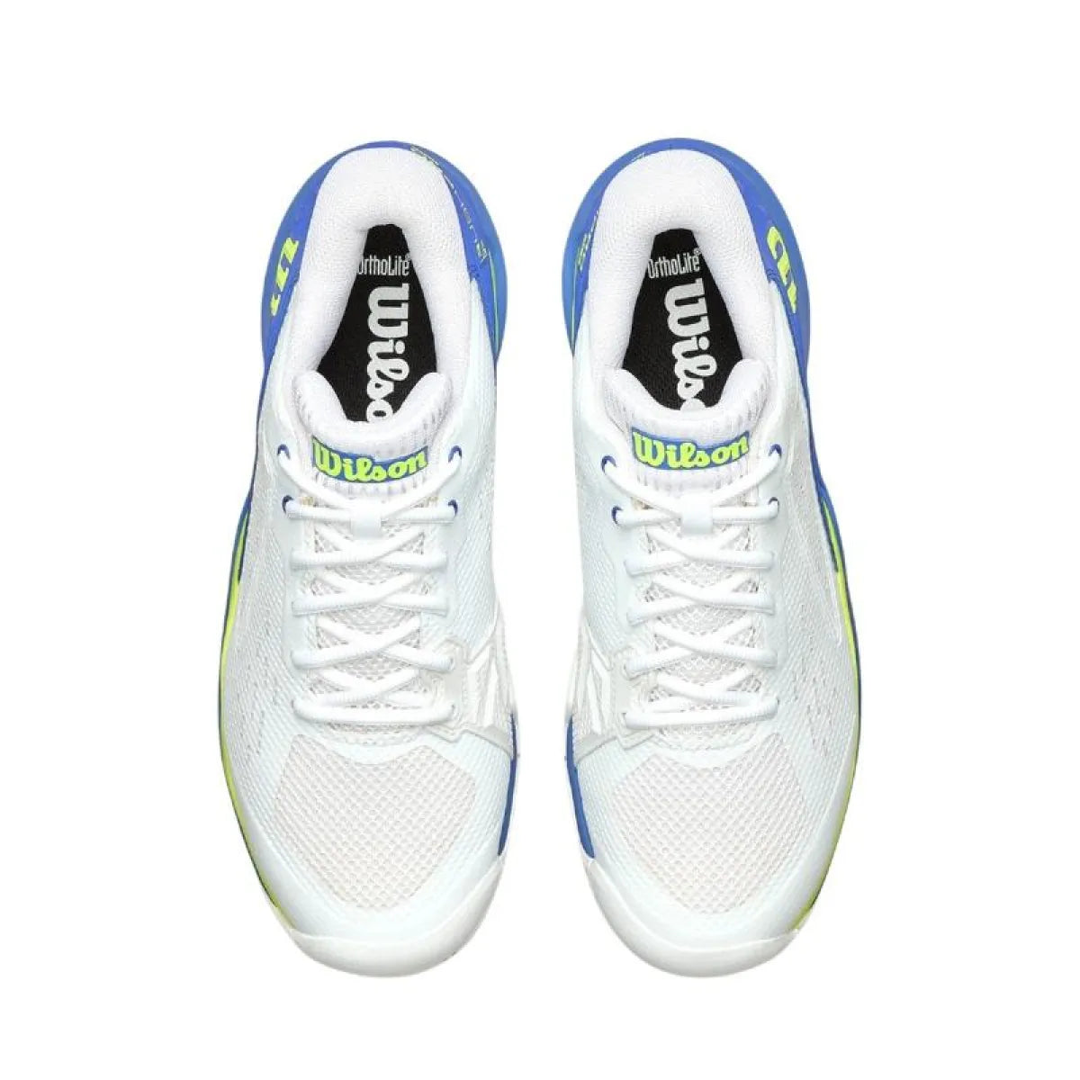 Chaussures padel Wilson Rush Pro Ace blanc bleu Amparo — vue de dos