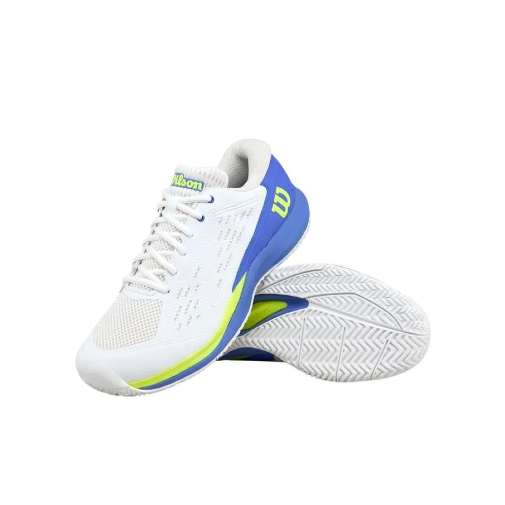 Chaussures padel Wilson Rush Pro Ace blanc bleu Amparo — vue de dessus