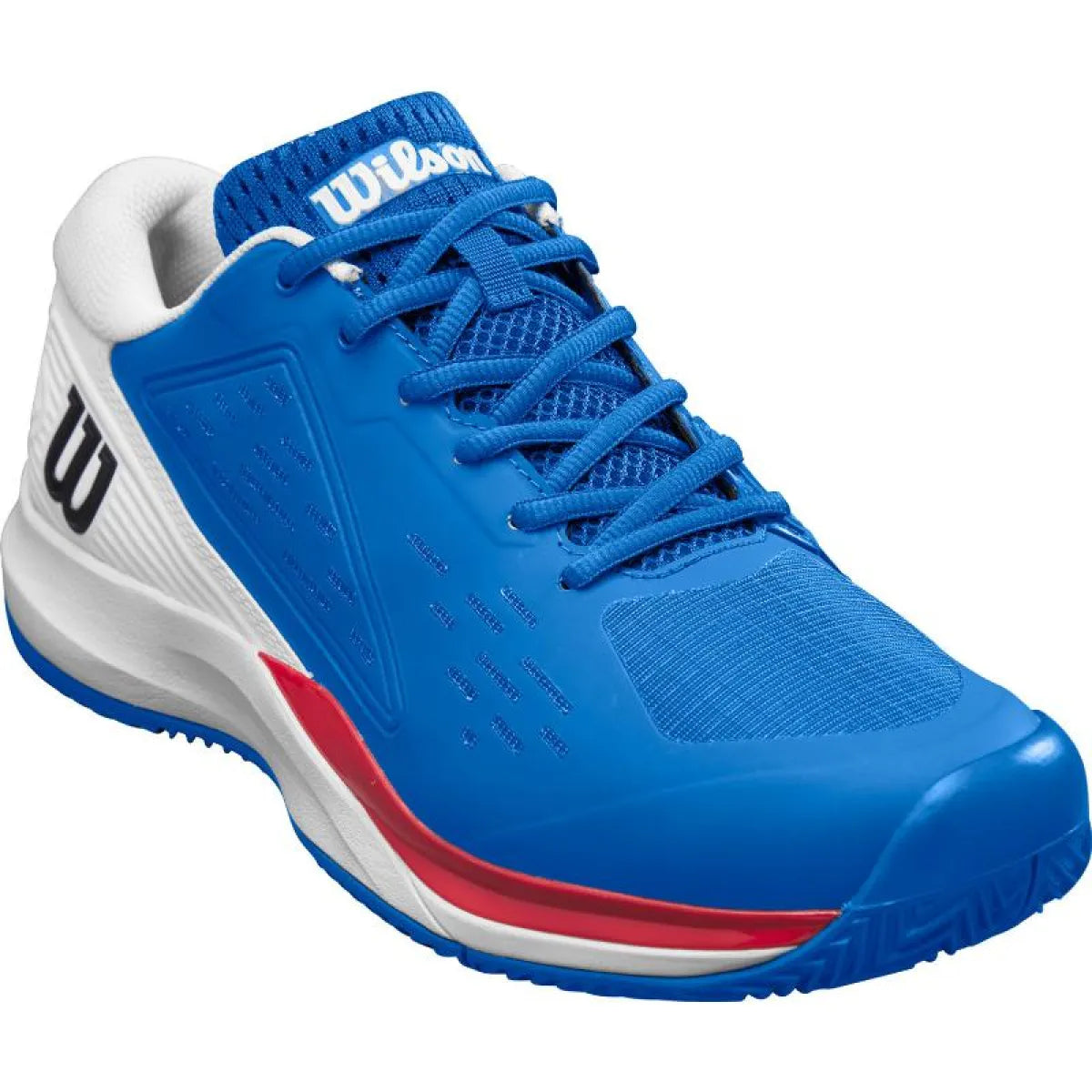 Chaussures padel Wilson Rush Pro Ace Clay bleu blanc rouge — vue détail 1