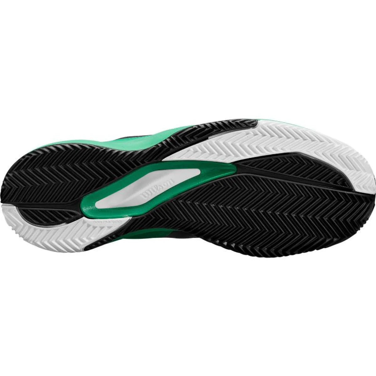 Chaussures padel Wilson Rush Pro Ace Clay noir vert blanc — vue de profil