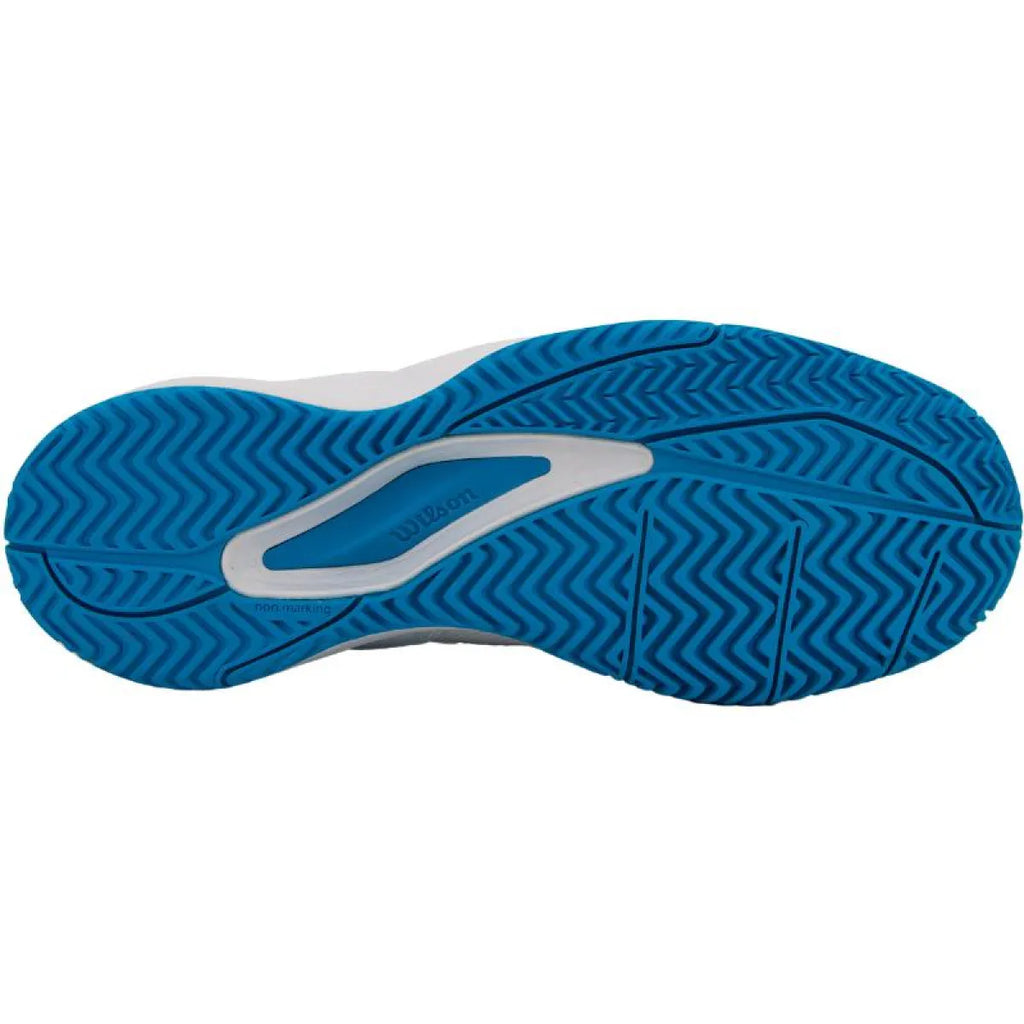 Chaussures padel Wilson Rush Pro Ace OZ blanc bleu — vue de profil