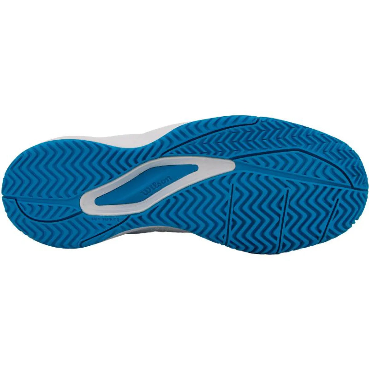 Chaussures padel Wilson Rush Pro Ace OZ blanc bleu — vue de profil