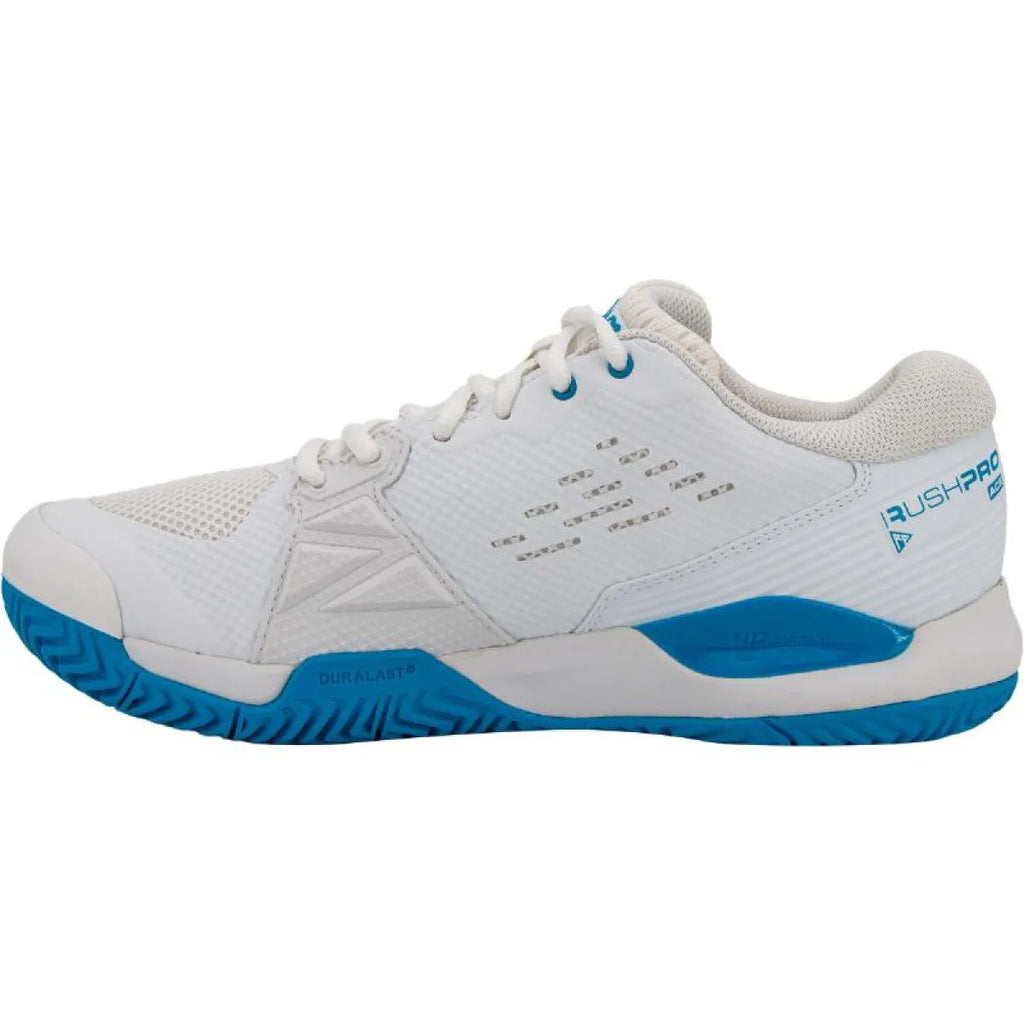 Chaussures padel Wilson Rush Pro Ace OZ blanc bleu — vue de profil 2