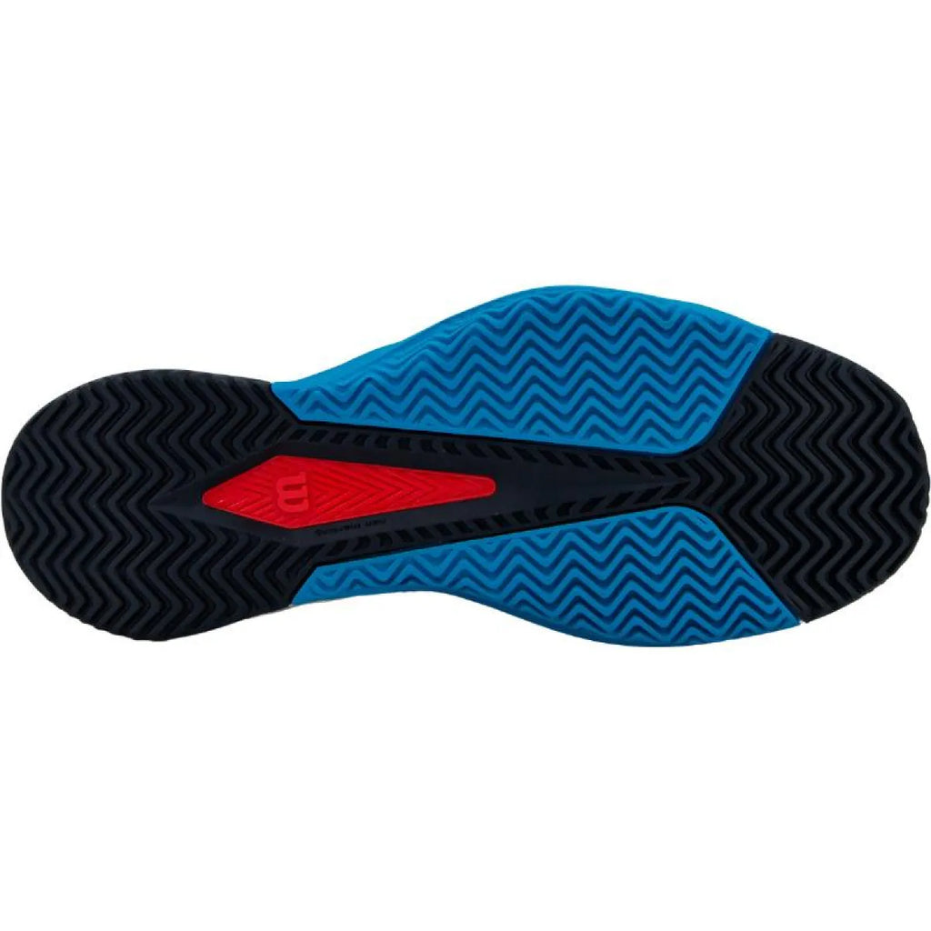 Chaussures padel Wilson Rush Pro Lite OZ blanc bleu — vue de profil