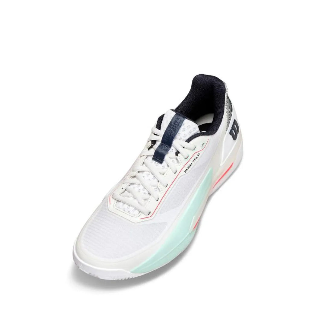 Chaussures padel Wilson Rush Tour 5 Clay blanc Aqua corail — vue détail 2