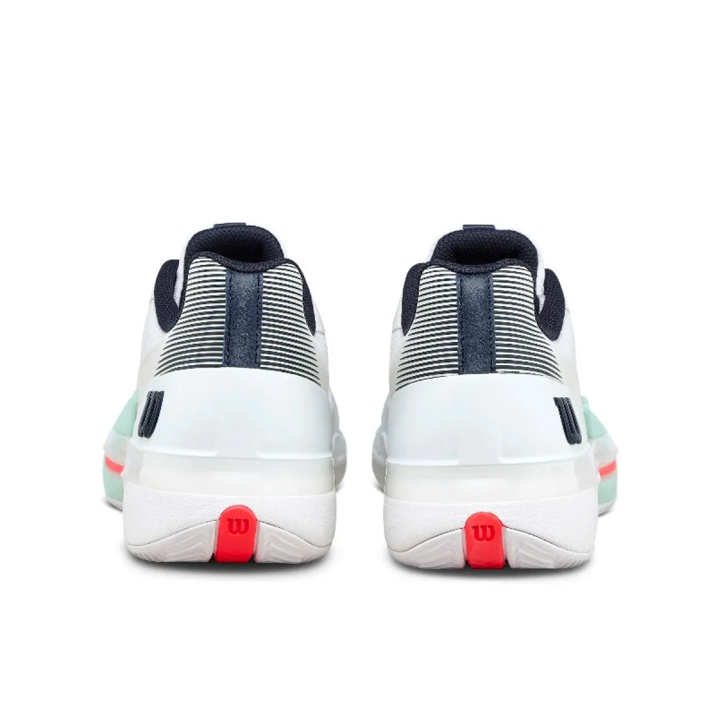 Chaussures padel Wilson Rush Tour 5 Clay blanc Aqua corail — vue angle