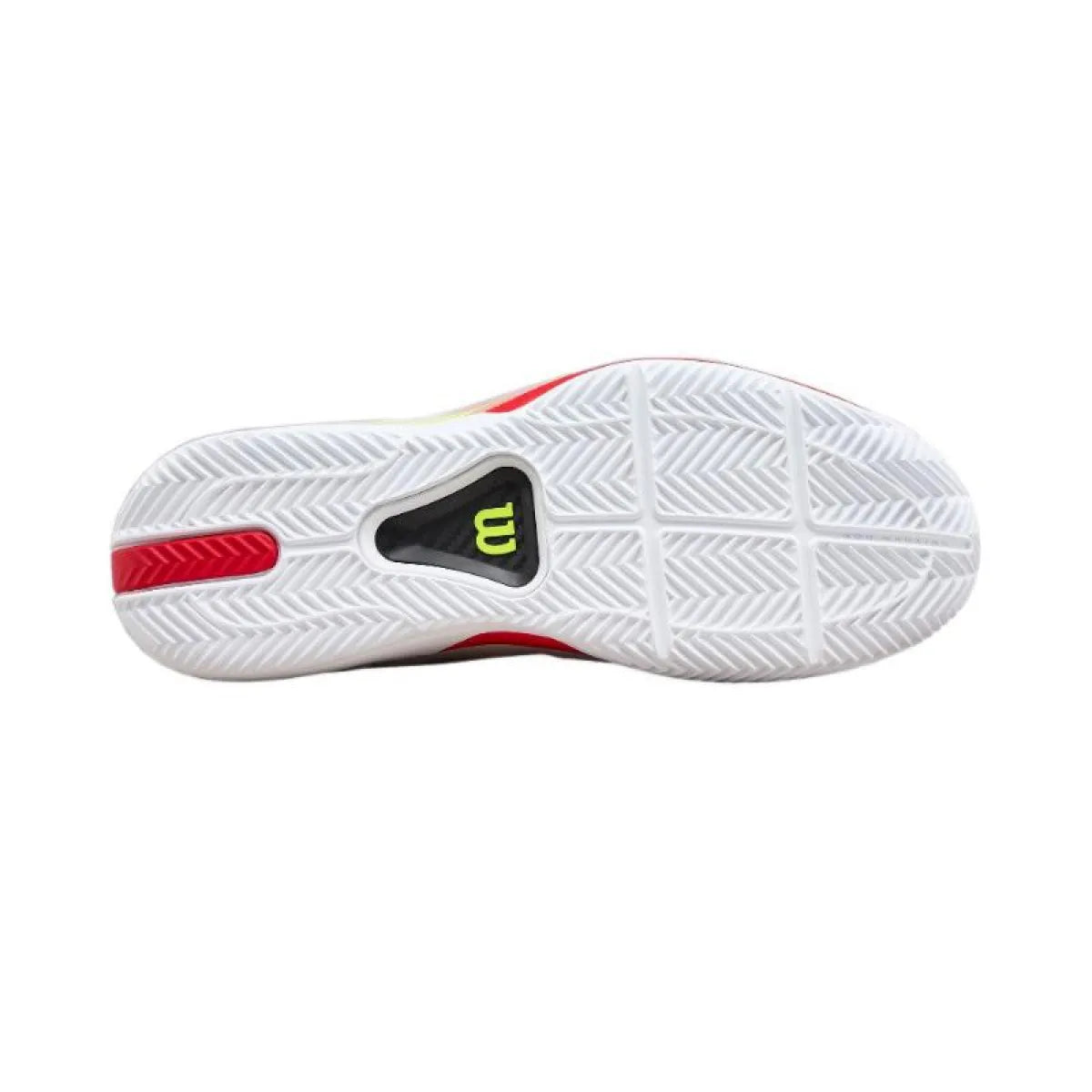 Chaussures padel Wilson Rush Tour 5 Clay blanc noir rouge — vue de profil