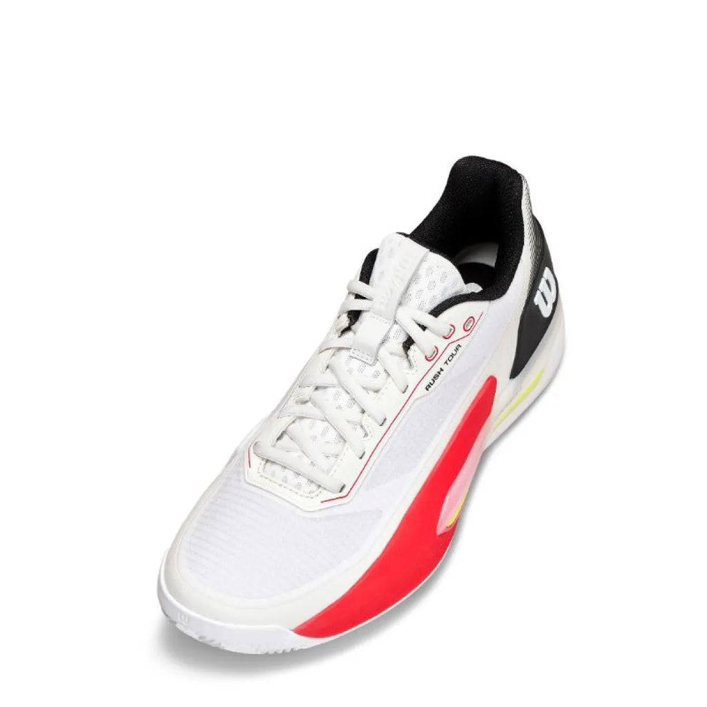 Chaussures padel Wilson Rush Tour 5 Clay blanc noir rouge — vue détail 1