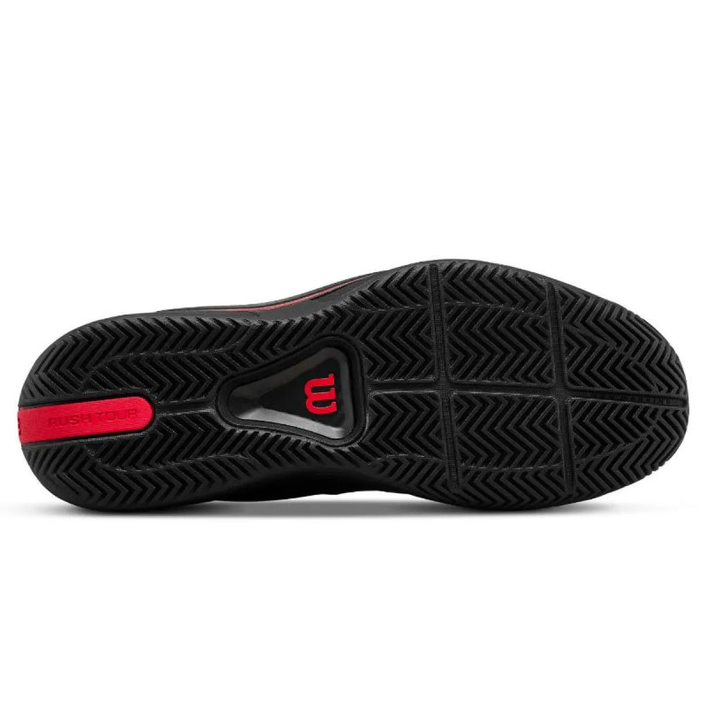 Chaussures padel Wilson Rush Tour 5 CTC noir rouge — vue de profil