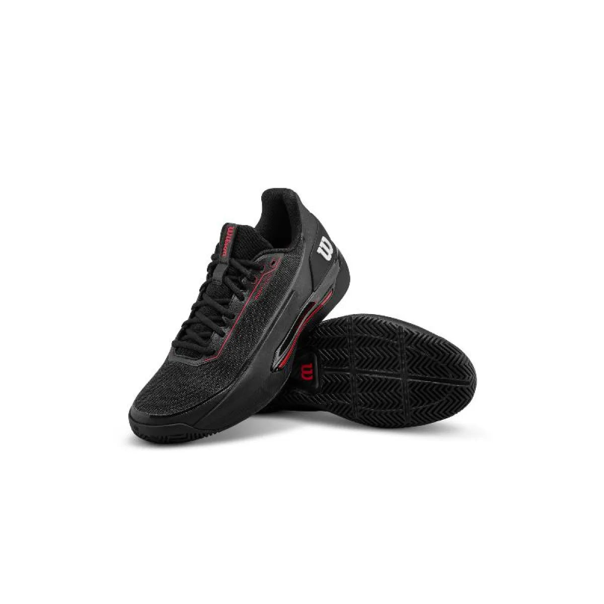 Chaussures padel Wilson Rush Tour 5 CTC noir rouge — vue en perspective