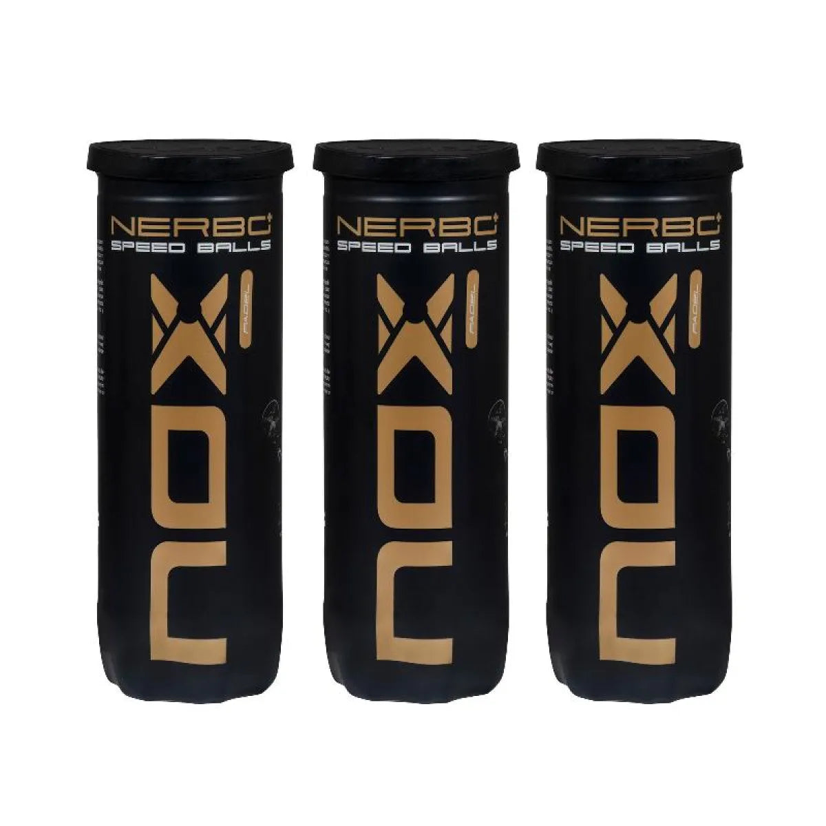 Pack de 3 tubes de 3 balles Nox Nerbo Plus Speed — vue de face
