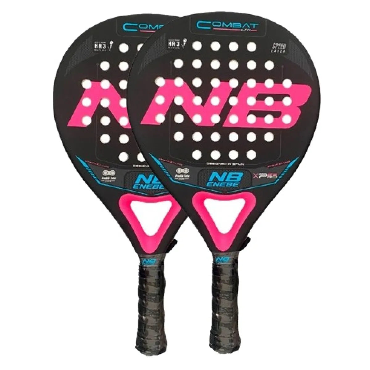 Pack raquette padel Enebe Combat rose X2 — vue de face