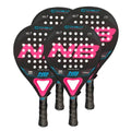 Pack raquette padel Enebe Combat rose x4 — vue de face